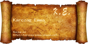 Karczag Emma névjegykártya