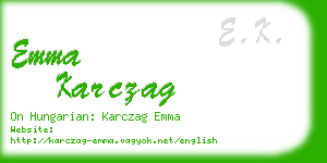 emma karczag business card